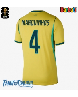 Brazilia Marquinhos #4 Tricou Fotbal Replică Mondial 2026 Barbati Acasa